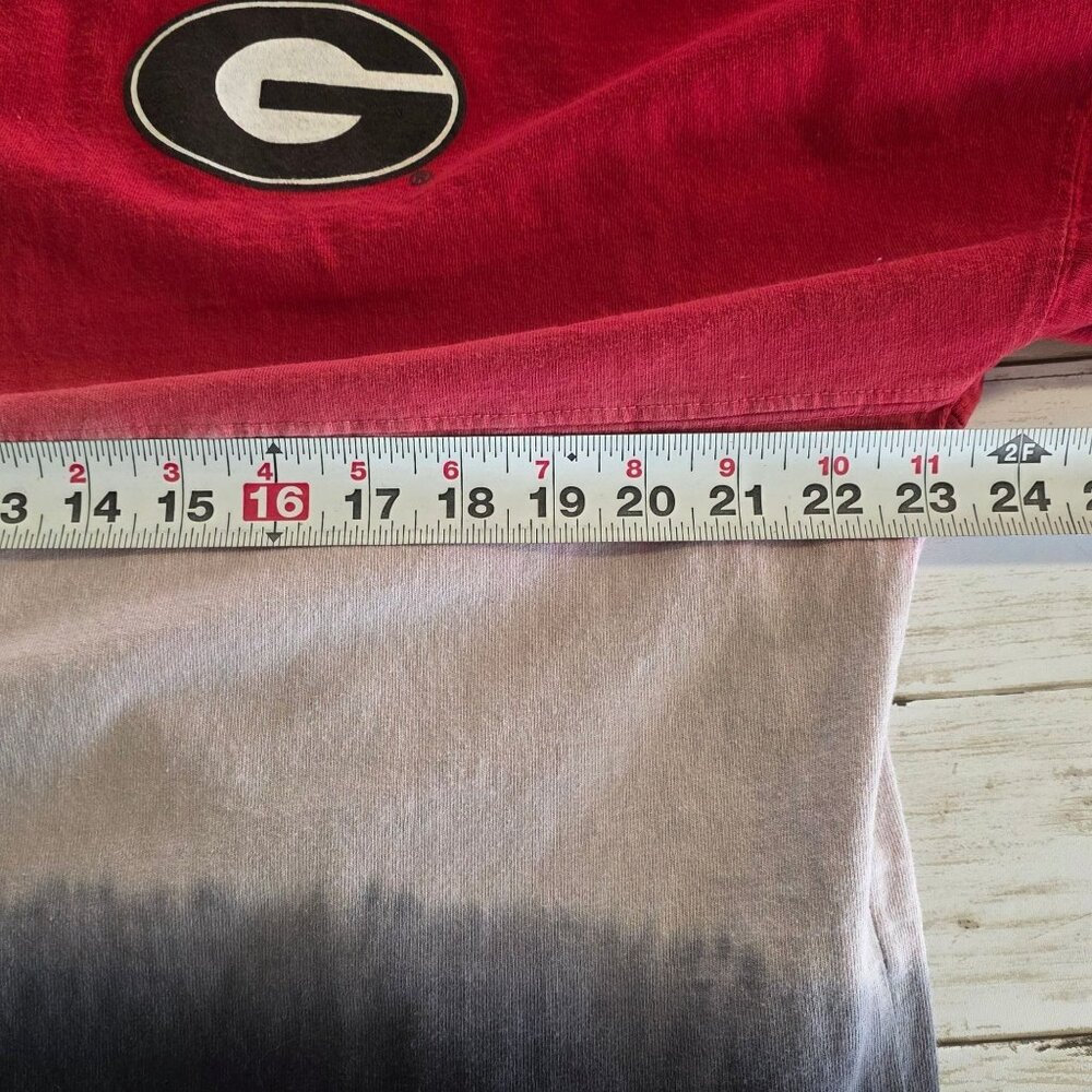 UGA Bulldogs Spirit Jersey Ombre Red Black Oversized Made in USA Georgia M - Picture 5 of 8
